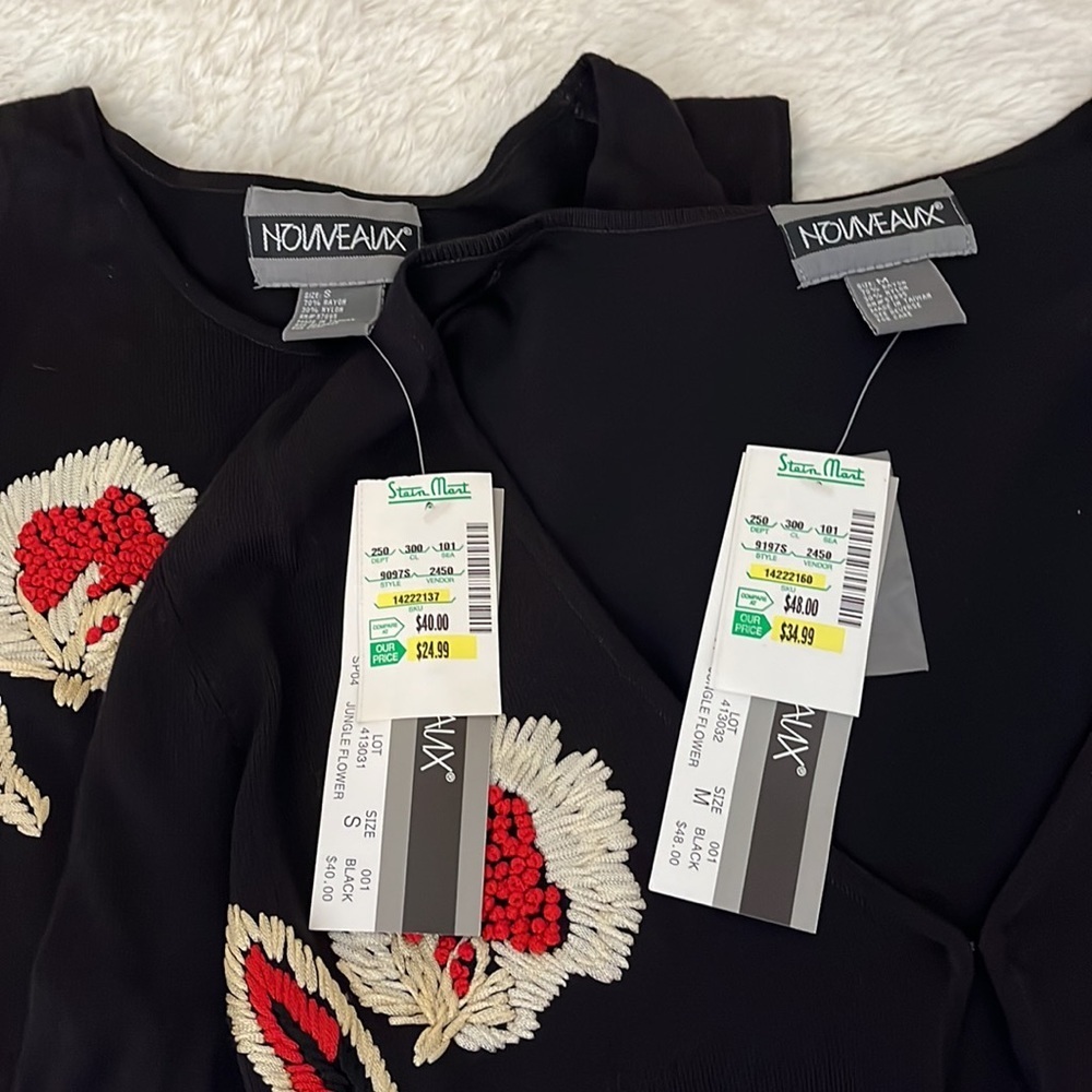 🌟EUC🌟2-Piece Nouveau Embroidered Floral Sweater Set Sz S/M - Picture 10 of 11